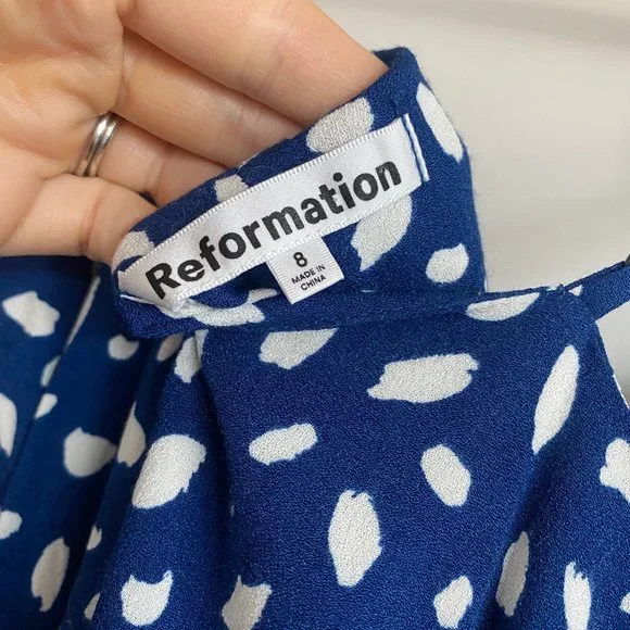 Reformation Crimini Dress - Moray (Blue), Size 8 - Picture 5 of 8